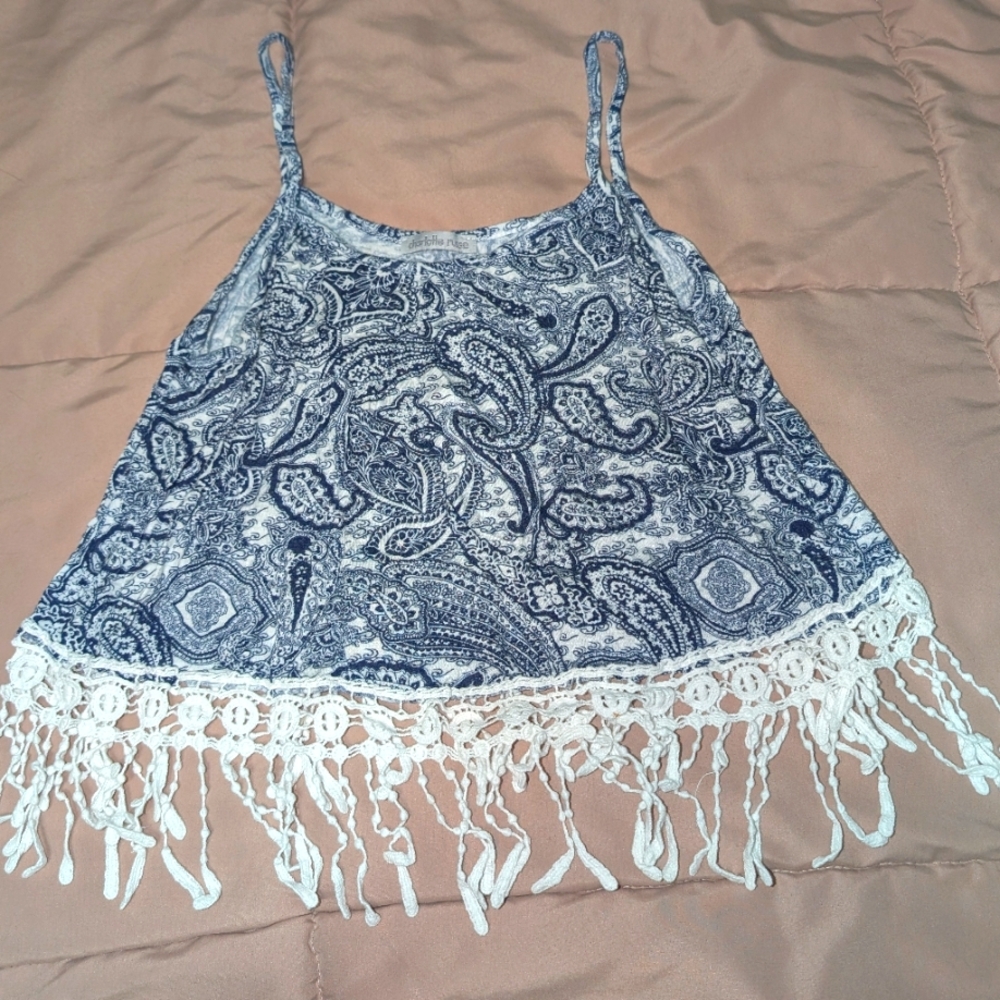 Paisley Spaghetti Strap Crop Top